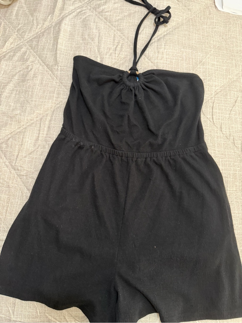 Old Navy Black Strapless Halter Romper